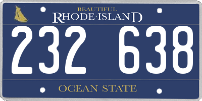 RI license plate 232638