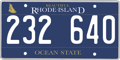 RI license plate 232640