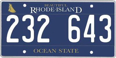 RI license plate 232643