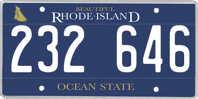 RI license plate 232646