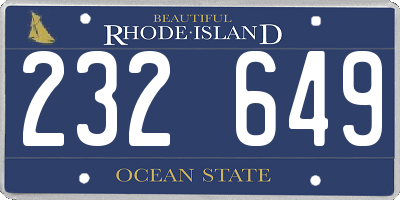 RI license plate 232649