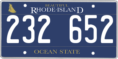 RI license plate 232652