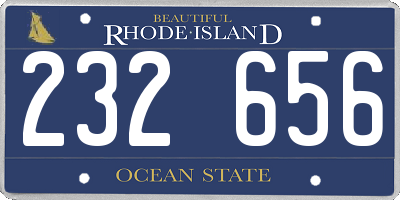 RI license plate 232656