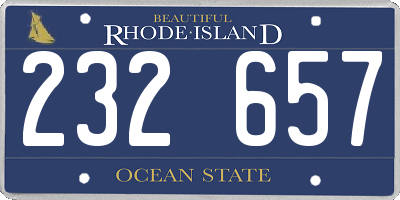RI license plate 232657