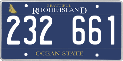 RI license plate 232661