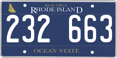 RI license plate 232663