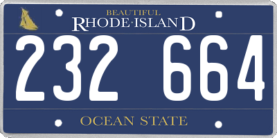 RI license plate 232664