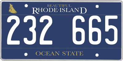 RI license plate 232665