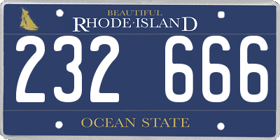 RI license plate 232666