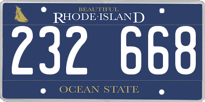 RI license plate 232668