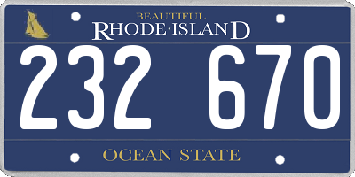 RI license plate 232670