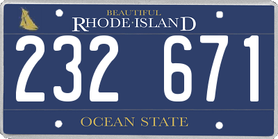RI license plate 232671