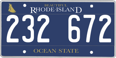 RI license plate 232672