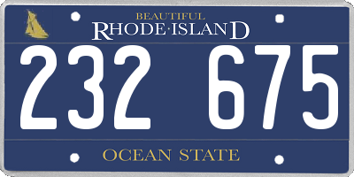 RI license plate 232675