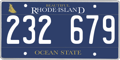 RI license plate 232679