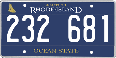 RI license plate 232681
