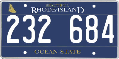 RI license plate 232684