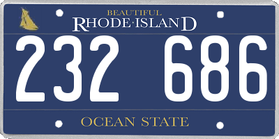 RI license plate 232686