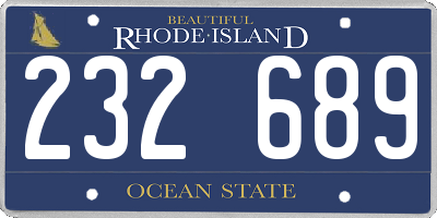 RI license plate 232689
