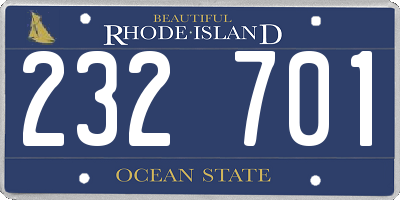 RI license plate 232701