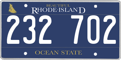 RI license plate 232702