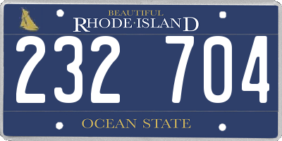 RI license plate 232704