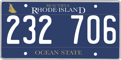 RI license plate 232706