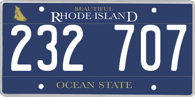 RI license plate 232707