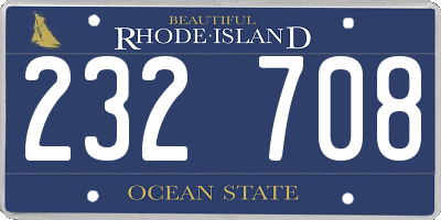 RI license plate 232708