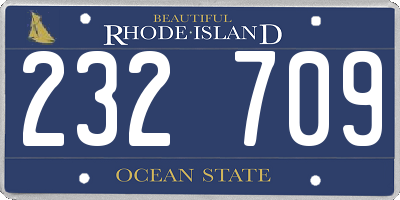 RI license plate 232709