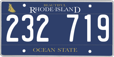 RI license plate 232719