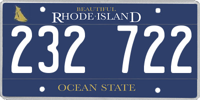 RI license plate 232722