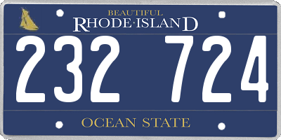 RI license plate 232724