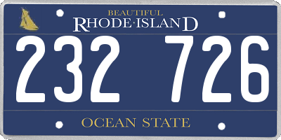 RI license plate 232726