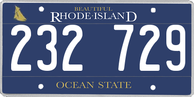 RI license plate 232729