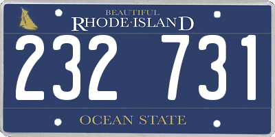 RI license plate 232731