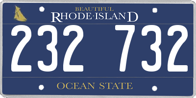 RI license plate 232732