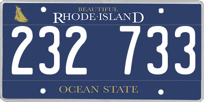 RI license plate 232733