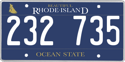 RI license plate 232735