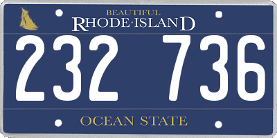 RI license plate 232736