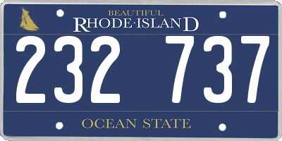 RI license plate 232737