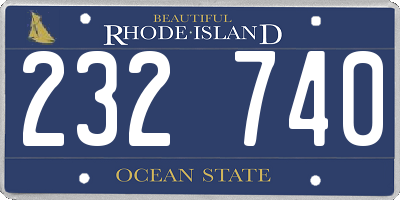 RI license plate 232740
