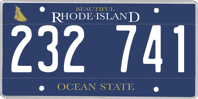 RI license plate 232741