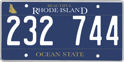 RI license plate 232744