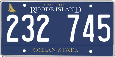 RI license plate 232745