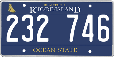 RI license plate 232746