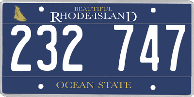 RI license plate 232747