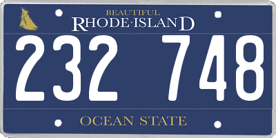 RI license plate 232748