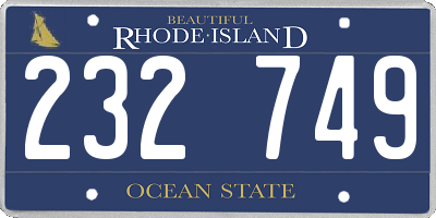 RI license plate 232749
