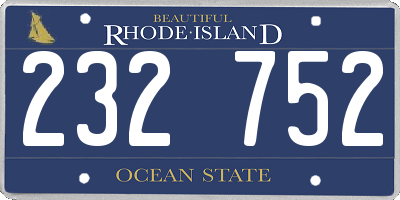 RI license plate 232752